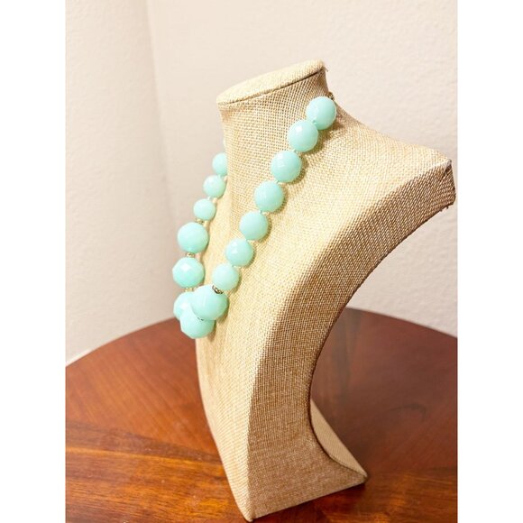 J.Crew Faceted Bead/Rhinestone Necklace in Aqua Blue - Picture 2 of 6